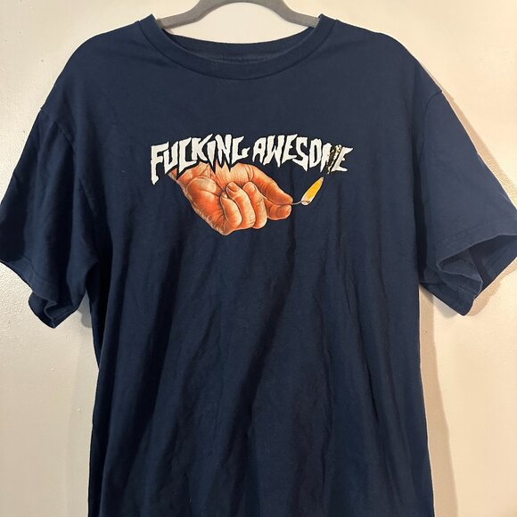 Fucking Awesome Flame Tee Navy M - Picture 1 of 3